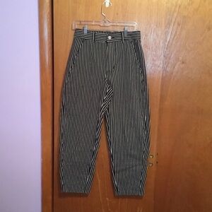 Everlane Black and White Striped Women's Trousers